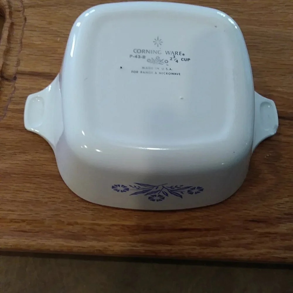 Set of 2 Corning Ware Blue Cornflower 2 3/4 cup casserole dish